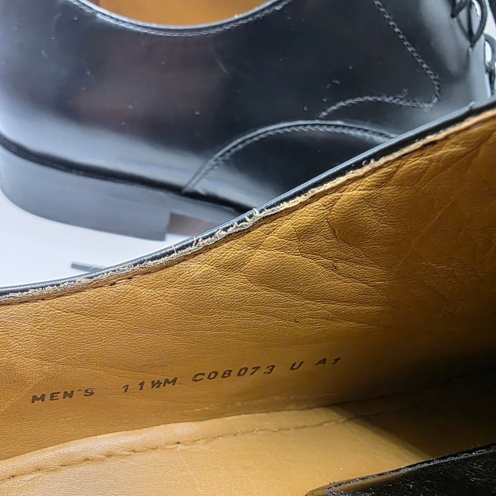 Cole Haan Nike Air Mens 11.5 M Black Leather Cap Toe Oxford Dress Shoes C08073